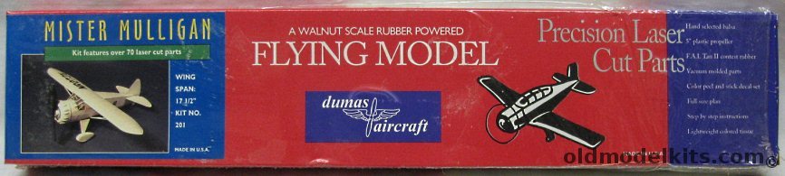 Dumas Mister Mulligan - 17.5 inch Wingspan Flying Balsa Model Airplane, 201 plastic model kit